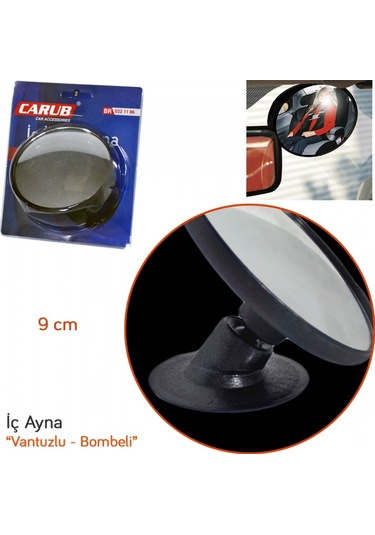 Carub İç Ayna Vantuzlu Yuvarlak Bombeli 9 Cm Br0221186