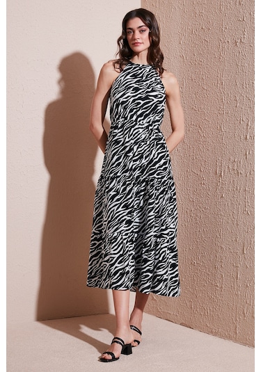 Sd Luxury Bayan Elbise 6784283 Zebra-siyah Zebra-siyah Çok Renkli