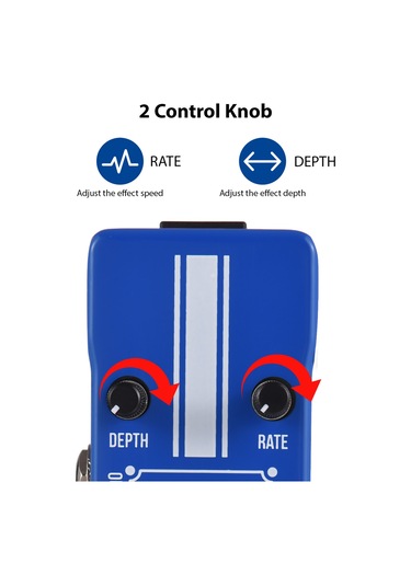 Ruicoo Gitar Harmonik Pedalı Scuru Vs704 - Gerçek Bypass, Alüminyum Kasa, 6.35mm Giriş/çıkış, Mavi Renk