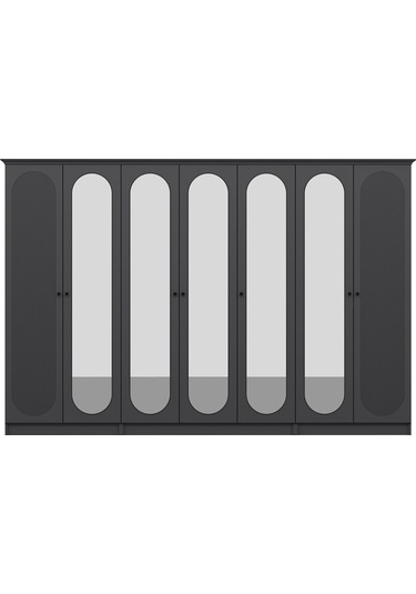 Kale 7 Kapak 5a 2ç Dolap Antrasit - Mebran Defne Ayna Antr 190cm Antrasit