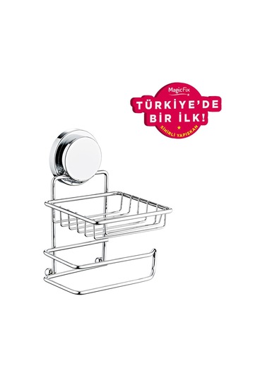 Okyanus Home Magic Fix Sihirli Yapışkan Krom Yedekli Wc Kağıtlık Krom