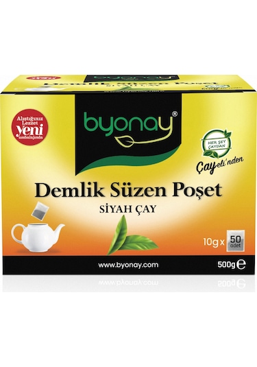 Byonay Demlik Süzen Poşet Siyah Çay 50 x 10 G