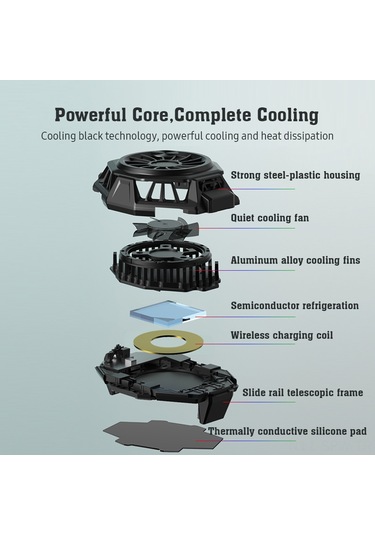 Maiyame Telefon Soğutucu Klip İle Hızlı Kablosuz Şarj - Portatif Fanlı Soğutma, Hafif Ve Sessiz İşlevi
