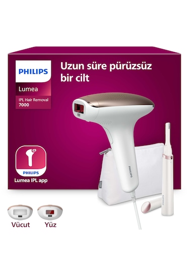 philips lumea 7000 serisi bri92100 ipl tuy alma tuy kisalticivucut ve yuz icin 2 baslik canta 25082576