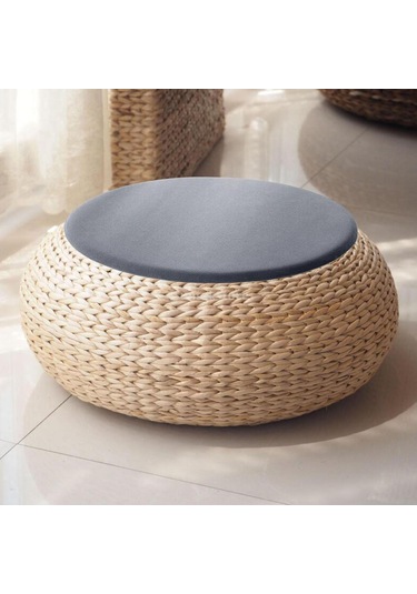 Homyl Yuvarlak Koltuk Pedi Tabure Minderi Yumuşak Açık Gri 35cm