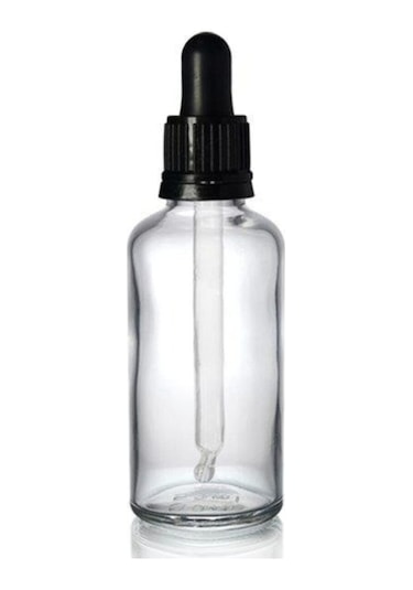 5 Adet Şeffaf Cam Şişe 50Ml Damlalıklı