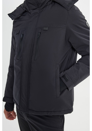 AC&Co / Altınyıldız Classics Erkek Standart Fit Normal Kesim Kapüşonlu Mont Siyah