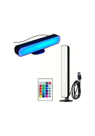 Teltree Masaüstü Müzik Uyumlu Renk Değiştiren Led Işık, Uzaktan Kumandalı, Usb Güçlü, Modern Dekorasyon Siyah