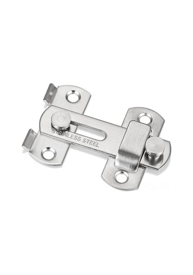 Fastbuy 4 Adet Gümüş Sürgülü Kapı Kilit Seti - 7x5 Cm - Kolay Montaj - Dolap, Banyo, Şarap Dolabı İçin Gümüş