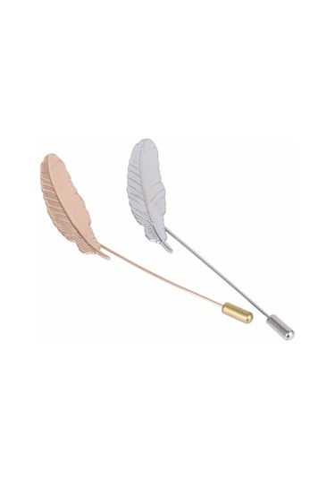 Flybuy Yaprak Tüy Sevimli İğne Gümüş Broş Ju Gümüş