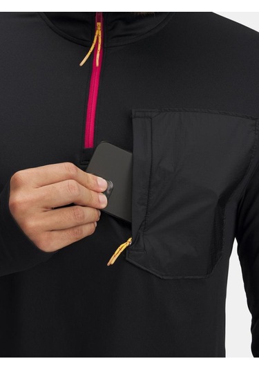 Erkek Ua Trail Run Çeyrek Fermuarlı Uzun Kollu T-shirt 1383244-002 Siyah