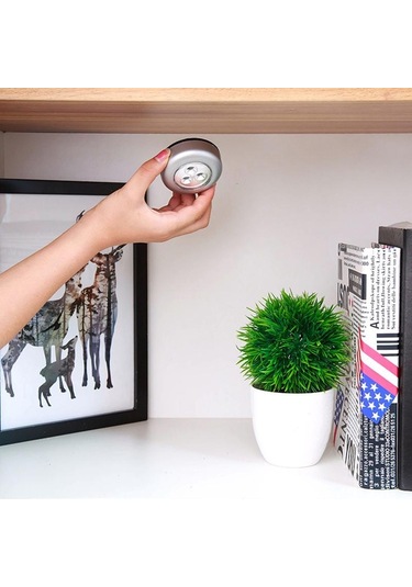 Jms Akülü 3led Kabin Altı Dokunmatik Çubuk Gece Işığı Dolabı Mutfak Merdiven Dolabı İçin Gümüş