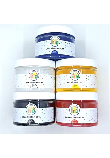 Epoksi Reçine Pigment Opak Toz Boya 5 Ana Renk Büyük 5 x 210 G Set