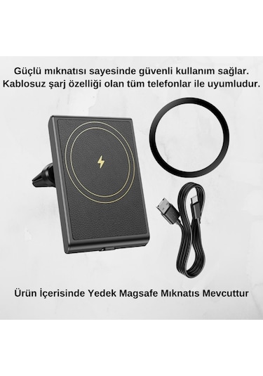 Coofbe Torpido Üzeri Magsafe 15w Kablosuz Araç Şarjı Telefon Tutucu İphone 12 13 14 15 Pro Max Uyumlu