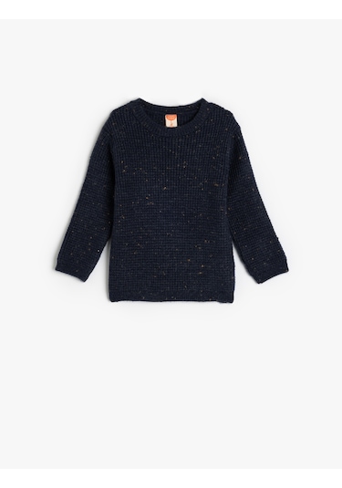 Koton Basic Triko Kazak Uzun Kollu Yuvarlak Yaka Lacivert 5wmb90003ht Lacivert