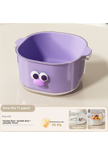 Spring Ev Tipçi Katmanlıve Ve Sebze Boşalma Sepeti Orta Mor Mor