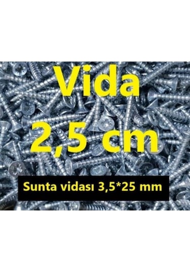 Vida 2.5 CM (100 Adet)- Ağaç - Ahşap - Sunta Vidası 3.5X25 MM Ar.10 N11.35230