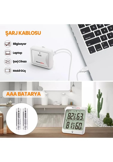 ThermoPro TP63C İç ve Dış Mekan (Sensörlü) Dijital Sıcaklık ve Nem Ölçer