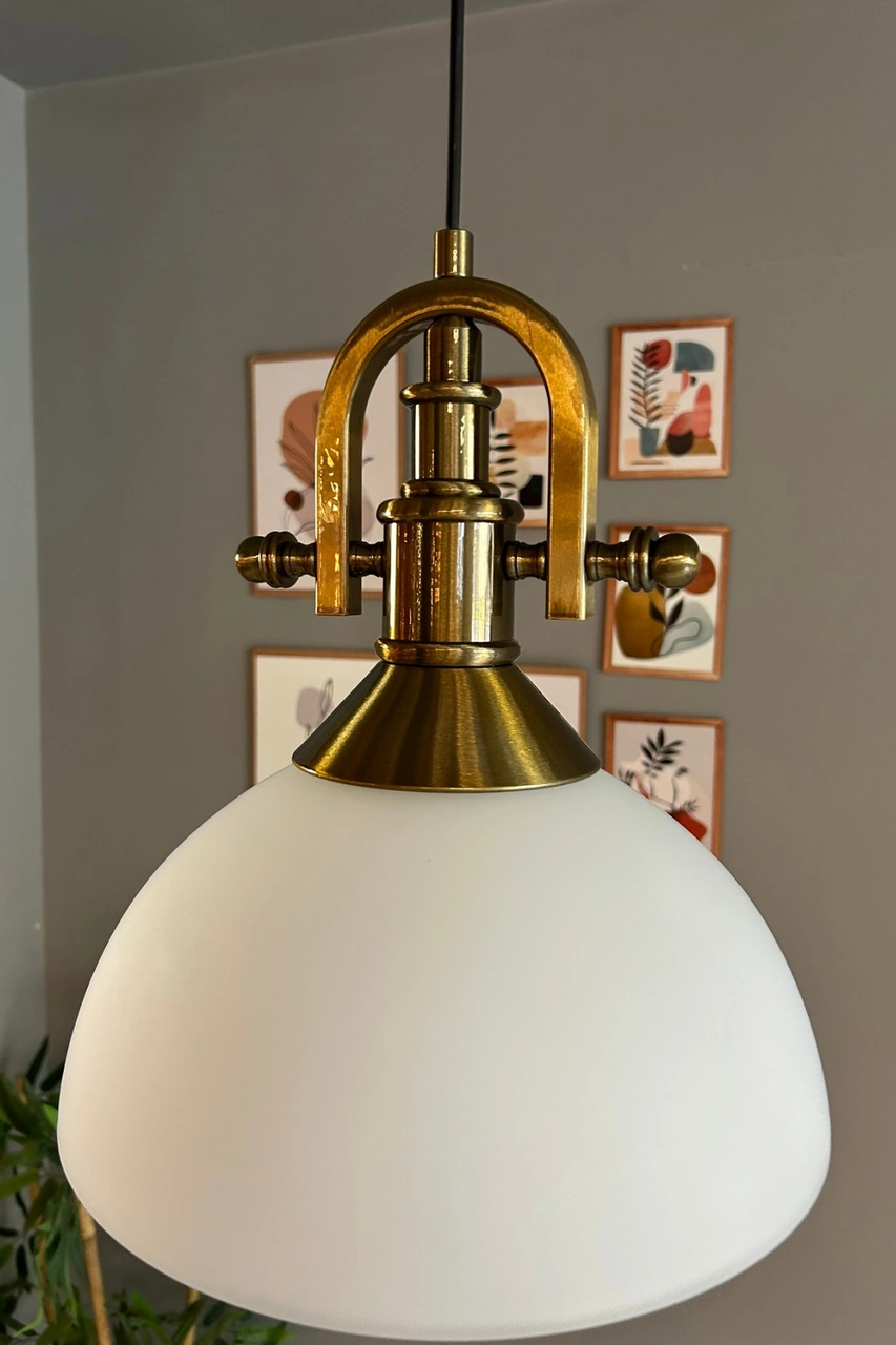 Perry Cam Tekli Avize Gemici Eskitme Başlık Retro Sarkıt Lamba Restoran Salon Aydınlatma Bal