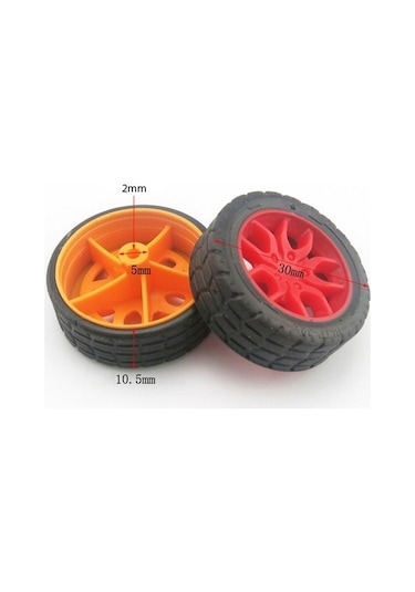 Ø30mm Çapında 8 Adet Kauçuk Tekerlek Ve 4 Adet Mil Seti