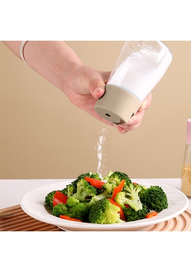 Xiyyadms Mavi Plastik Mutfak Baharat Dispenseri - Basılı Dozajlı Tuzluk, Kesin Miktar Kontrolü, Çeşitli Baharatlar İçin Uygun, Modern Tasarım Mavi