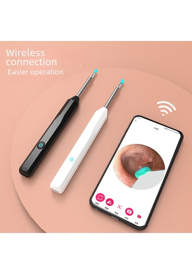 Geeroyoo 2023 Yeni Nesil Ne6 Kablosuz Wifi Endoskopik Kulak Temizleyici, Hd Kameralı Görünür Kulak Kaşığı Ve 8 Parça Aksesuar Seti Siyah