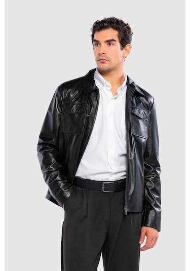Tamer Tanca Erkek Hakiki Deri Siyah Deri Mont 415 K-2470 Erk Dr Mont Y/25 Sıyah Dr Siyah