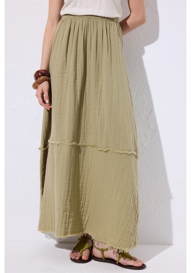 Müslin Katlı Geniş Etek Adaçayı Adaçayı