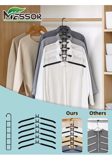 Messor Dönüştürülebilir Çok Katmanlı Giysi Askısı 193966108 Siyah