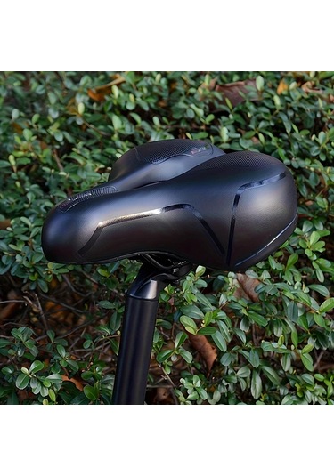 Motion003 Delikli Nefes Alabilir Rahat Bisiklet Koltuğu Yastığı Erkekler Ve Kadınlar İçin Geniş Bisiklet Koltuğu Hafıza Köpüğü Dolgulu Çift Şok Emme Su Geçirmez Altın