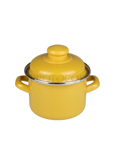 Protocol London Emaye Mini Derin Tencere 12 Cm 900 Ml - Sarı