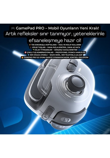 Polham İos & Android Uyumlu Type-c Mobil Oyun Kolu Pro Joystick 400mah Bataryalı Gamepad, Tak Çalıştır