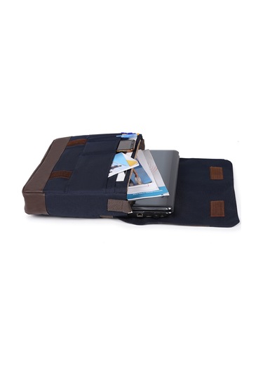 Strong 15.6 İnch Laptop Bölmeli Omuz Askılı Postacı Çantası Kft03 Lacıvert Çok Renkli