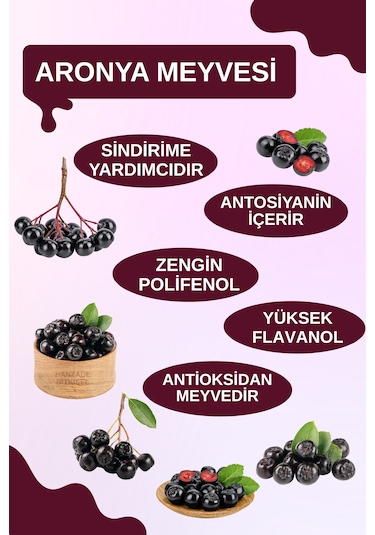 Hanzade Bitkisel Aronya Özü 500 Ml Soğuk Pres, Yoğun Tat, Cam Şişe