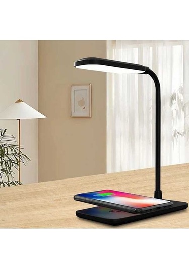 Fastbuy Şarj Edilebilir Katlanabilir Kablosuz Telefon Şarjı, Dokunmatik Anahtar, Kademeli Parlaklık, Göz Koruyucu, Ahşap Masa Ahşap