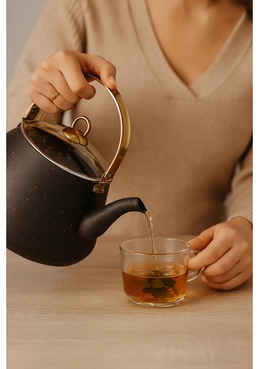 Yunusoğlu Home 3 Litre Piramit Model Granit Bitki Çayı Demliği