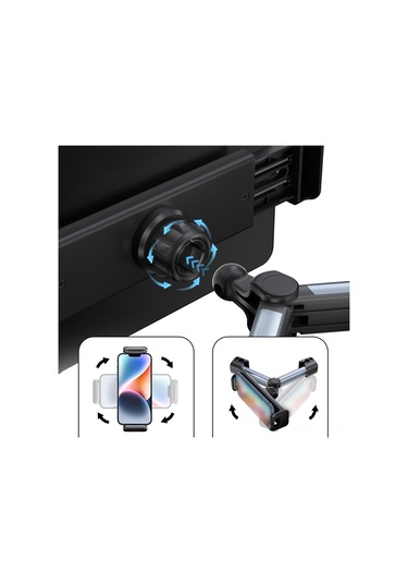 Yunboo Araba Arka Koltuk Masaüstü Tutucu: Çok Açı Ayarlanabilir, Geniş Tutma Aralığı 135-230mm , Telefon Ve Tablet Uyumlu, Gri Renkli Gri