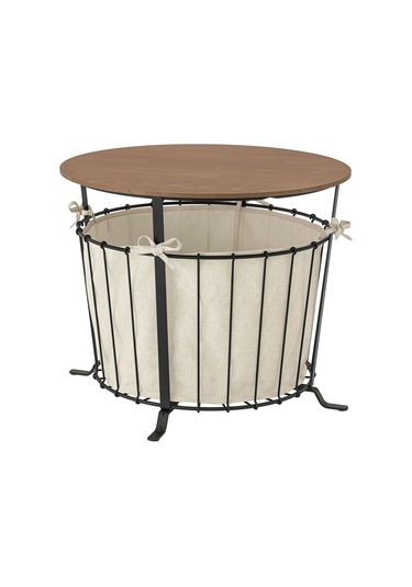 Saklama Bölmeli Sehpa, Siyah-kahverengi, 60 Cm Siyah