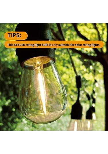 Opulentliving 15 Adet 3v S14 Led Ampul - Dayanıklı Su Geçirmez Şeffaf - Solar Işık İçin Uygun Şeffaf