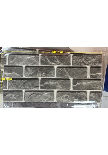 6 Adet Kendinden Yapışkanlı Dekoratif Esnek Köpük Beyaz Pvc Mermer Panel 60x30 0,18 Mkr Cm Mutfak Banyo Wc Gri