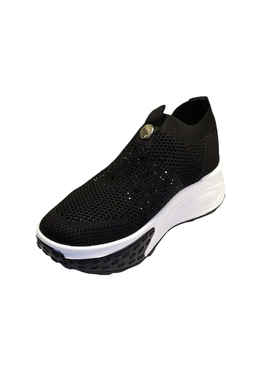 Guja 25y305-4 Kadın Taşlı Sneaker Ayakkabı Siyah Beyaz