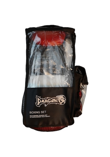 Dragondo 33044-p Jr Çocuk Boks Eldiveni Seti Eldiven+bandaj+dişlik Kırmızı