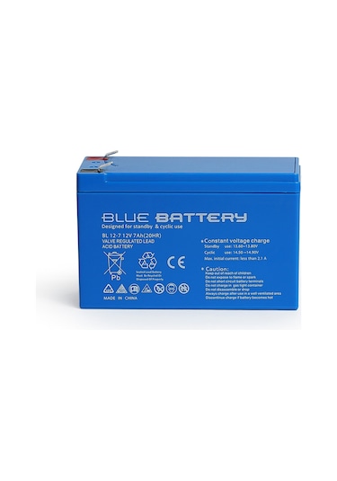 Blue Battery 12 Volt 7 Amper Bakımsız Kuru Akü Ups Aküsü