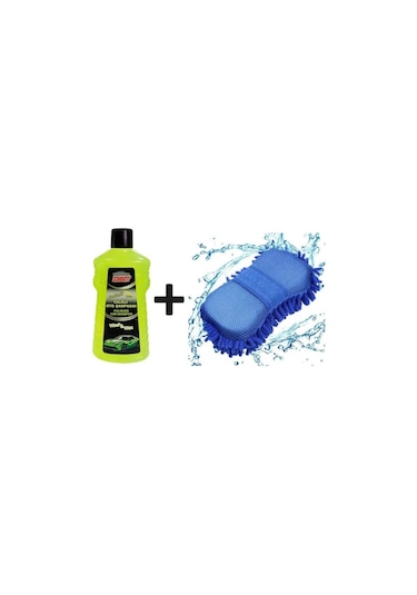 Autokit Mikrofiber Oto Yıkama Süngeri Ve Cilalı Oto Şampuanı