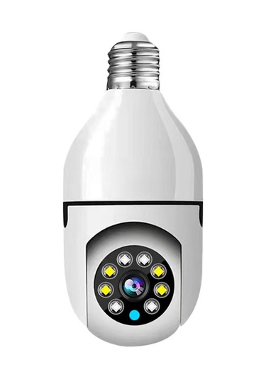 1080p Kablosuz Ampul Monitör Kamerası Wifi Akıllı Kamera 2mp Gece Görüşünü Destekler İki Yönlü Konuşma Hareket Algılama Ve Alarm Mobil Uygulama Uzaktan İzleme Ev Ofis Mağaza Süpermarket İnternet Beyaz