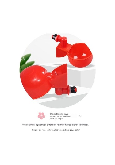 Gebibd Ev Hayvanları İçme Suyu Otomatik Suluk - Tavuk Ve Ördek Kırmızı 50 Paket