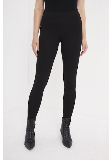 For Big Trend Kadın Siyah Yüksek Bel Çelik Örme Basıc Taytsiyah 2Xl Siyah