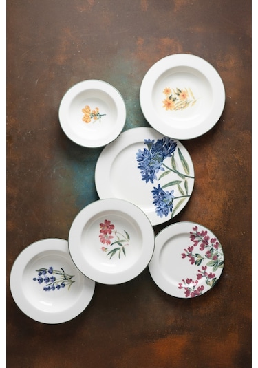 Tabak Evi Porselen New Flower Garden Yemek Takımı 6 Kişilik 24 Parça Bns24ykprs1104 Çok Renkli