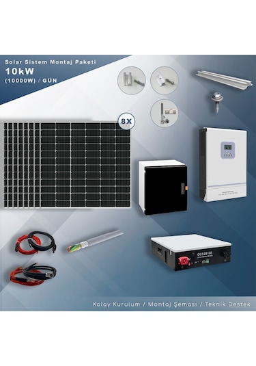 Matech 10 KW Solar Paket Sistem 10000W/gün
