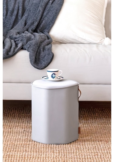 Dekoratif Köşegen Puf/tabure Meek Gri